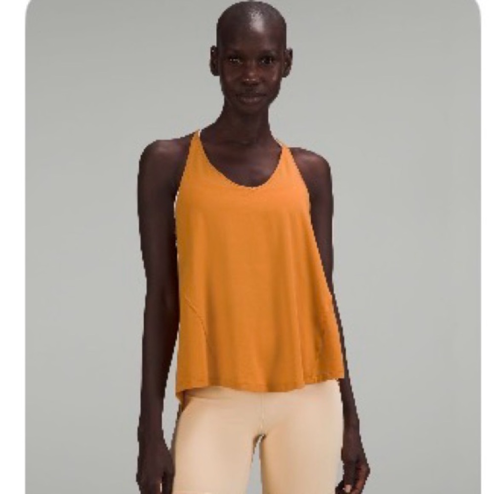 Lululemon Modal Silk Yoga Tank Top Autumn Orange Size 8